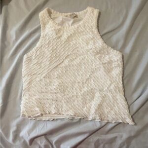 Atelier Sona Textured Cream Tank Top